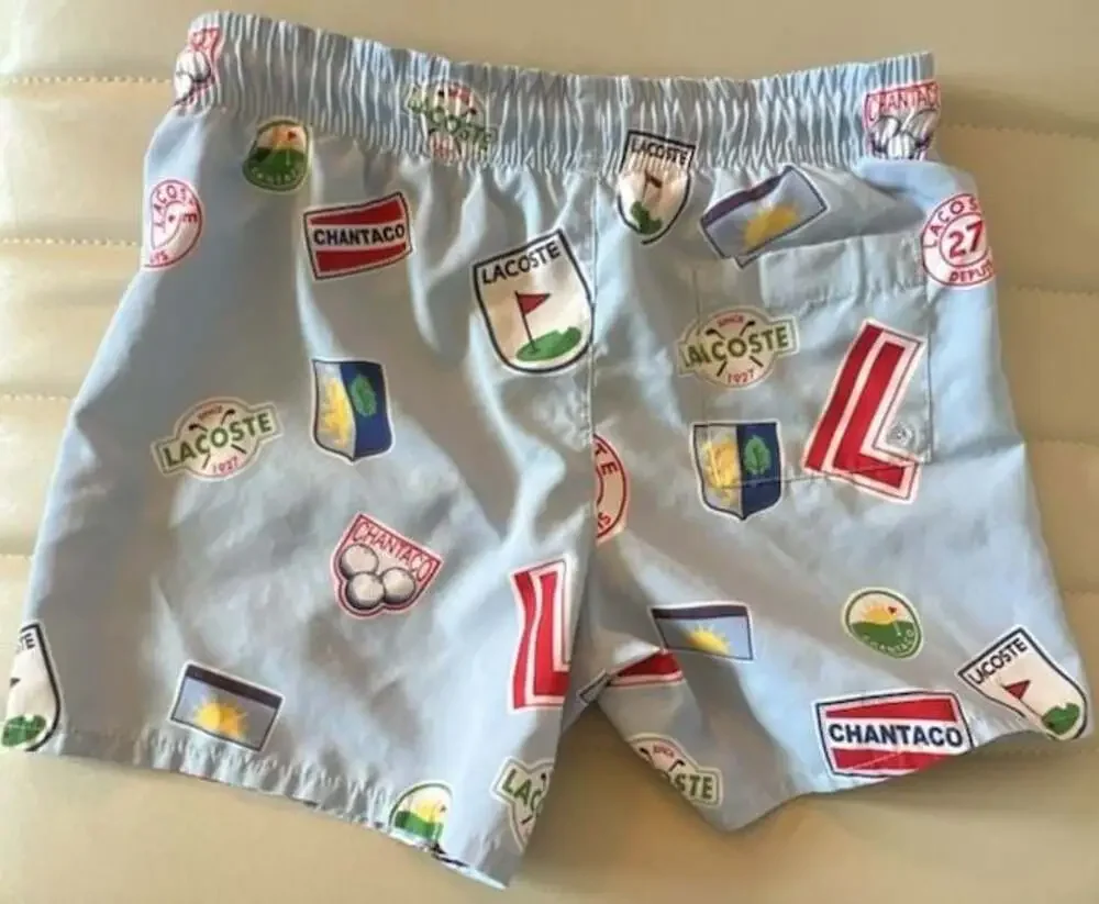Lacoste Boys Chantaco‎ Badge Print Swim Trunks size 6
